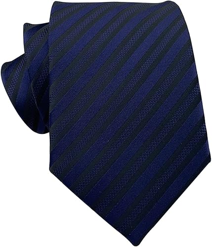 Vista 96 de Secdtie Corbata clásica de seda tejida jacquard a rayas para hombre Gris Negro