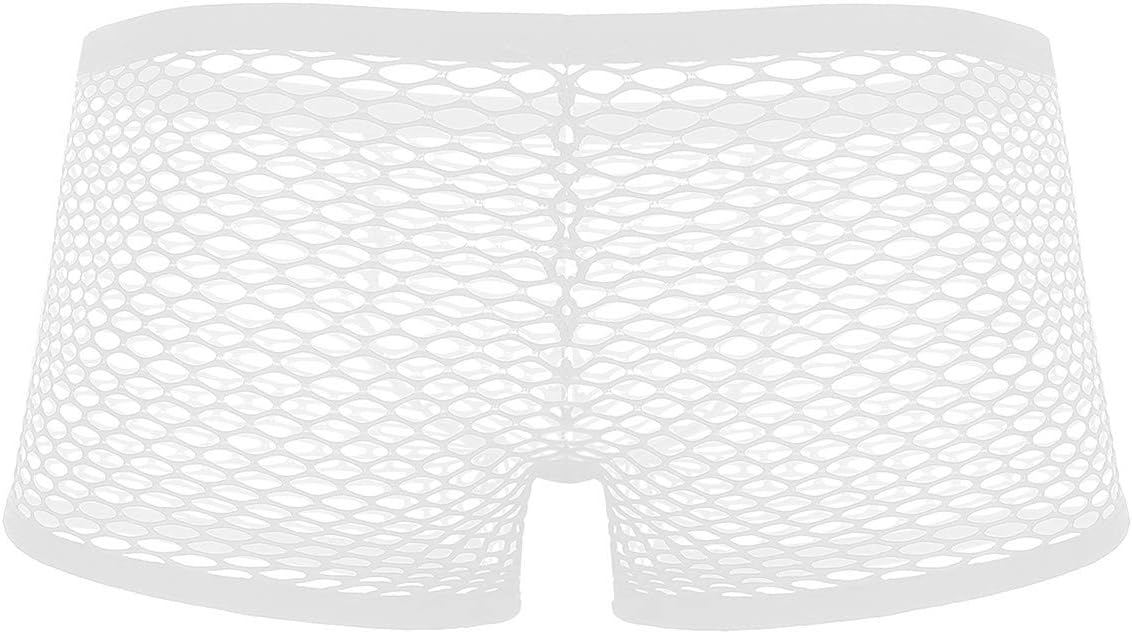Alvivi Men's Sexy Fishnet Breathable See Through Boxer Briefs Hipster Shorts Underwear