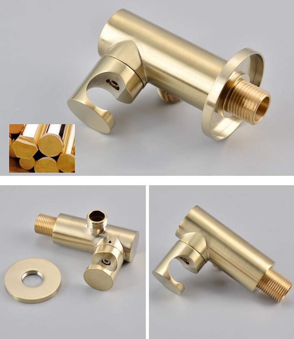 Sistema Doccia, Miscelatore per Doccia a Pioggia da Bagno in Oro Spazzolato con Montaggio a soffitto, Set con soffione a Pioggia Rotondo in Acciaio Inossidabile da 8-12 Pollici e rubinetti p