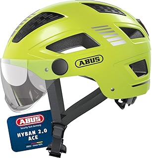 Abus Hyban 2.0 Ace City Cycling Helmet with Visor, Light and ABS Hard Shell for Men and Women