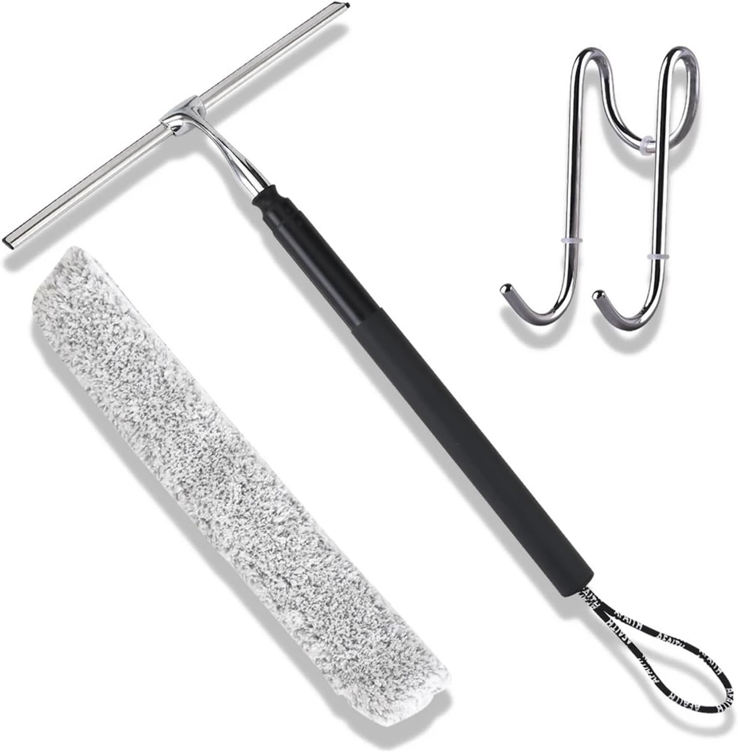 Telescopic Window Squeegee 12-59'' 2-in-1 Home Cleaning Kit Extendable Shower Squeegee for Glass Doors - Window Cleaning Tool(14 INCH)