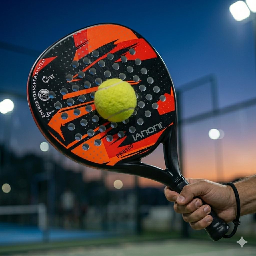 Racchetta da Paddle Superficie in fibra di carbonio con EVA Memory Flex Foam Core Racchette da paddle-2 paddle con 3 palline