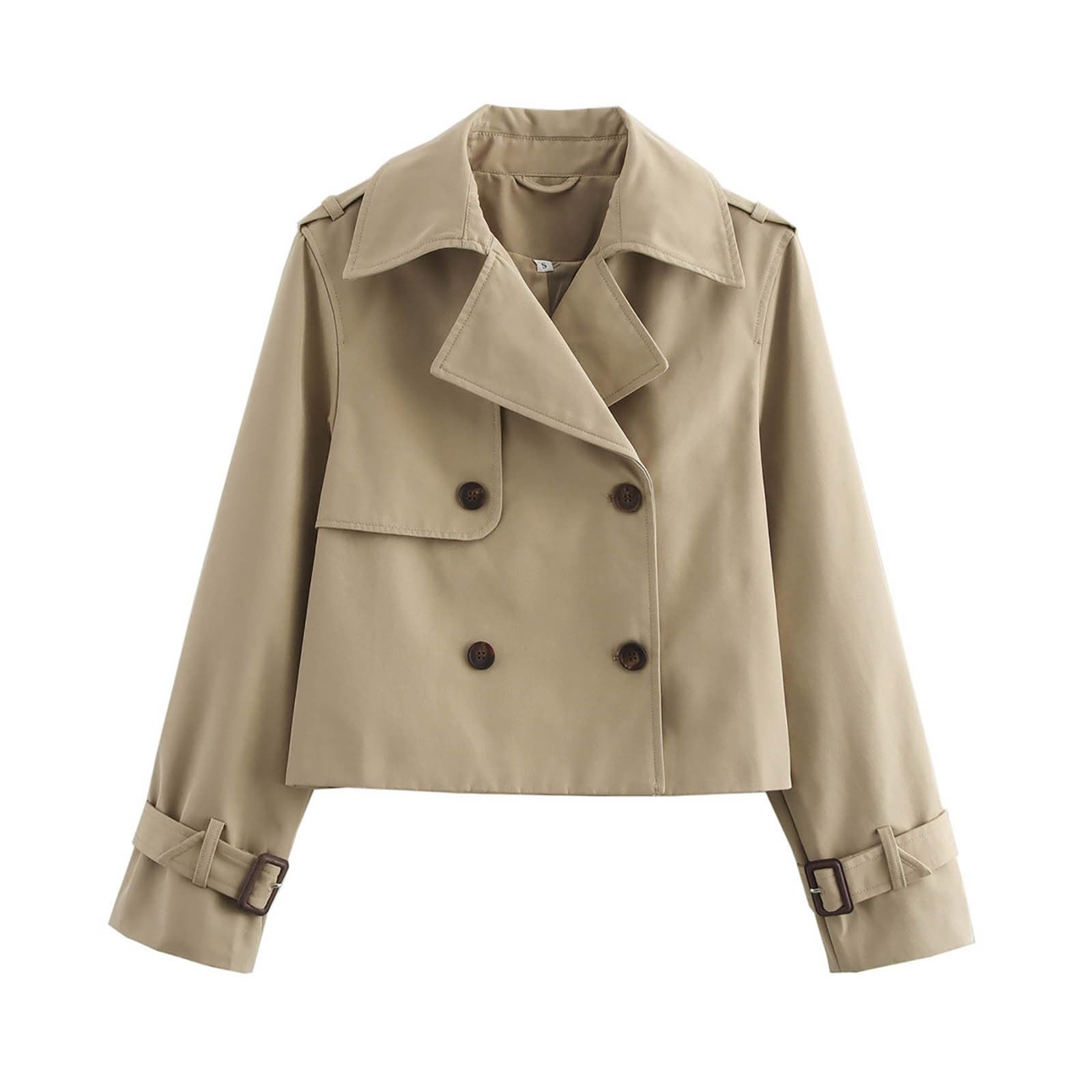 Cocila Trench Coat Court DéContracté à Manches Longues Et Cordon De Serrage Pour Femme Vestes Lit Femmes Grande Taille Veste Femme Demi Saison Veste Jean Chic Elegant Chauffante Doudoune DoréE