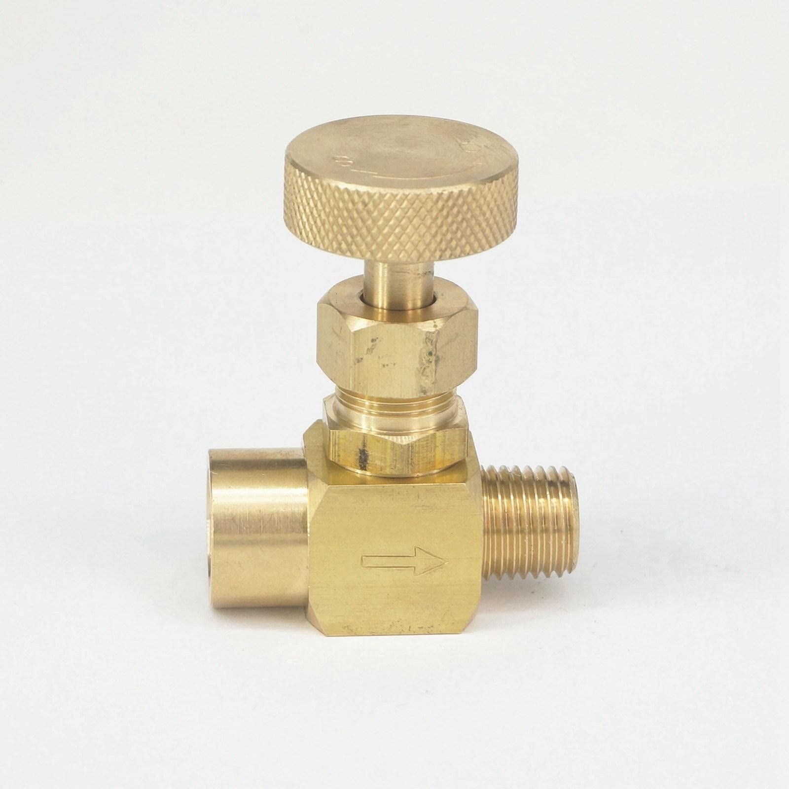 DOLUNTO Nadelventil 1/4 Zoll NPT-Stecker auf Buchse Messing Nadelventil Flow Control 1000 PSI WOG Plumbing Propan-Lehre