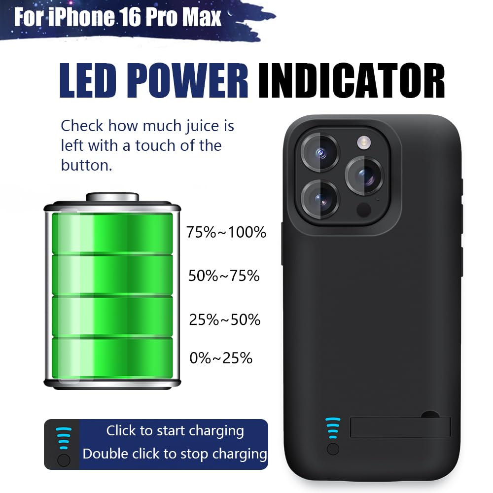 Amazon.com: Loytal Battery Case for iPhone 16 Pro Max, 6000mAh