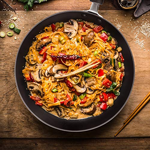 Frying Pan Nonstick, Hard Anodized Aluminum 9.5 Inch Skillet with Heat Resistant Handle, 3mm Thickness Omelette Pan No-warp, Dishwasher Safe, Black - Thumbnail 7