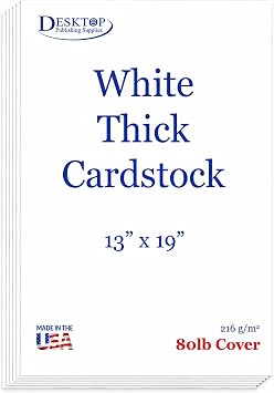 13" x 19" Cardstock Paper - 100 Sheets - Heavy 80lb Cover 218gsm White Matte Poster Printer Paper - Large Cardstock 13x19 Paper for Signs Flyers Poster Board Displays Menus Events Presentations