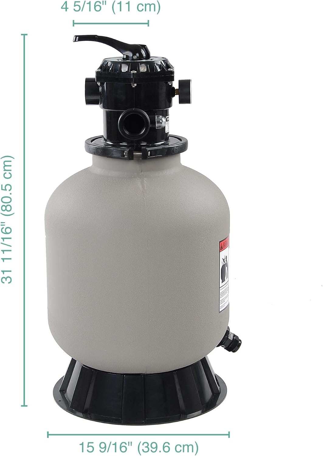 Yescom 16" Above Inground Swimming Pool Sand Filter w/ Valve Fit 1/2HP 3/4HP Water Pump