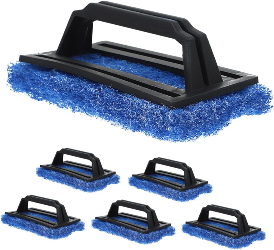 PRETYZOOM 6pcs Screen Printing Scrub Pads with Handles Multifunctional Ink Remover Brushes for Silkscreen Mesh Frames and Household Cleaning Tasks