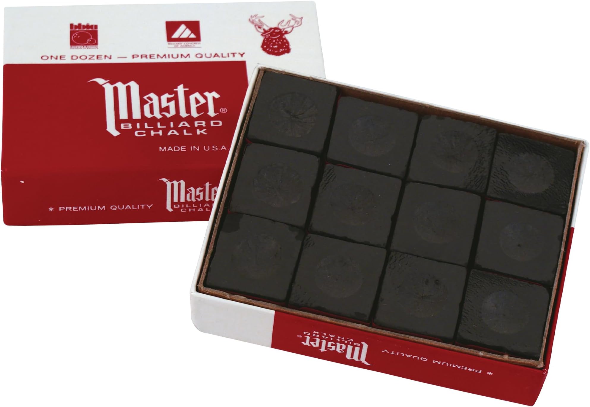 Master Billiard/Pool Cue Chalk Box, 12 Cubes
