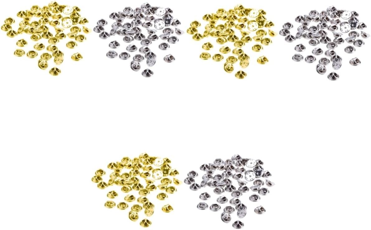 Tofficu 600pcs Silver Lapel Pin Backs Brass Clutch Badge Insignia Clutches Pin Backs Replacement for Tie Tacks