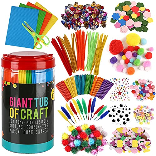 Cutiecute Arts and Crafts Supplies Set for Kids - Crafting School Kindergarten Homeschool Supplies Arts Set Christmas Crafts for Kids (1000+ Piece Set)