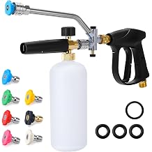 Foam Cannon Dual Connector Accessory/Foam Cannon Dual Tech, Dual Connector Foam Cannon for Pressure Washer. 1/4" Quick Connect, M22, 4000 PSI, 1.5L Tank + 7 Nozzles - Car, Home & Outdoor Cleaning