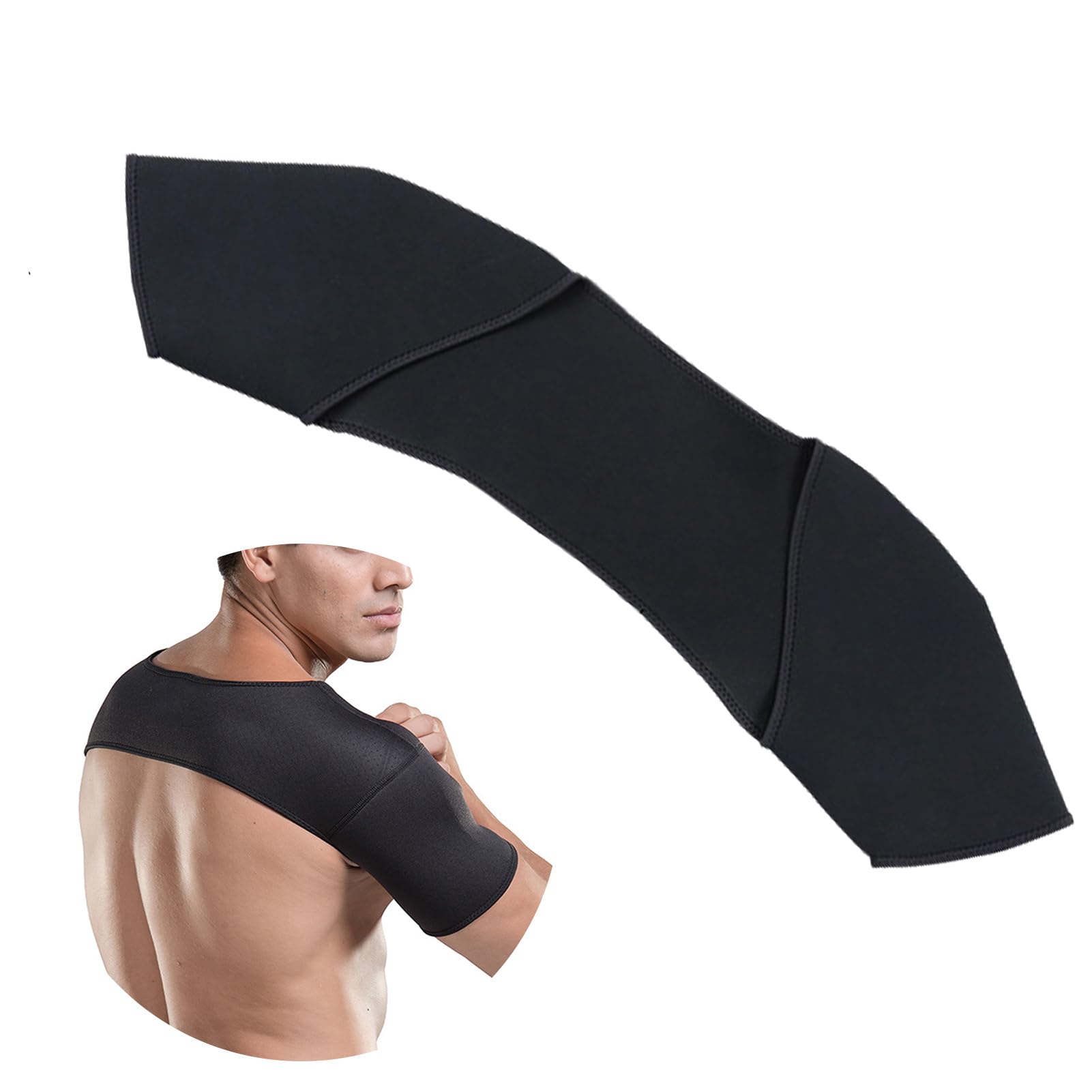 Agatige Shoulder Braces Comfortabe Double Shoulder Rest Stability Upper Arm Brace Pain Relief Pad for Froze Muscles Tendonitis