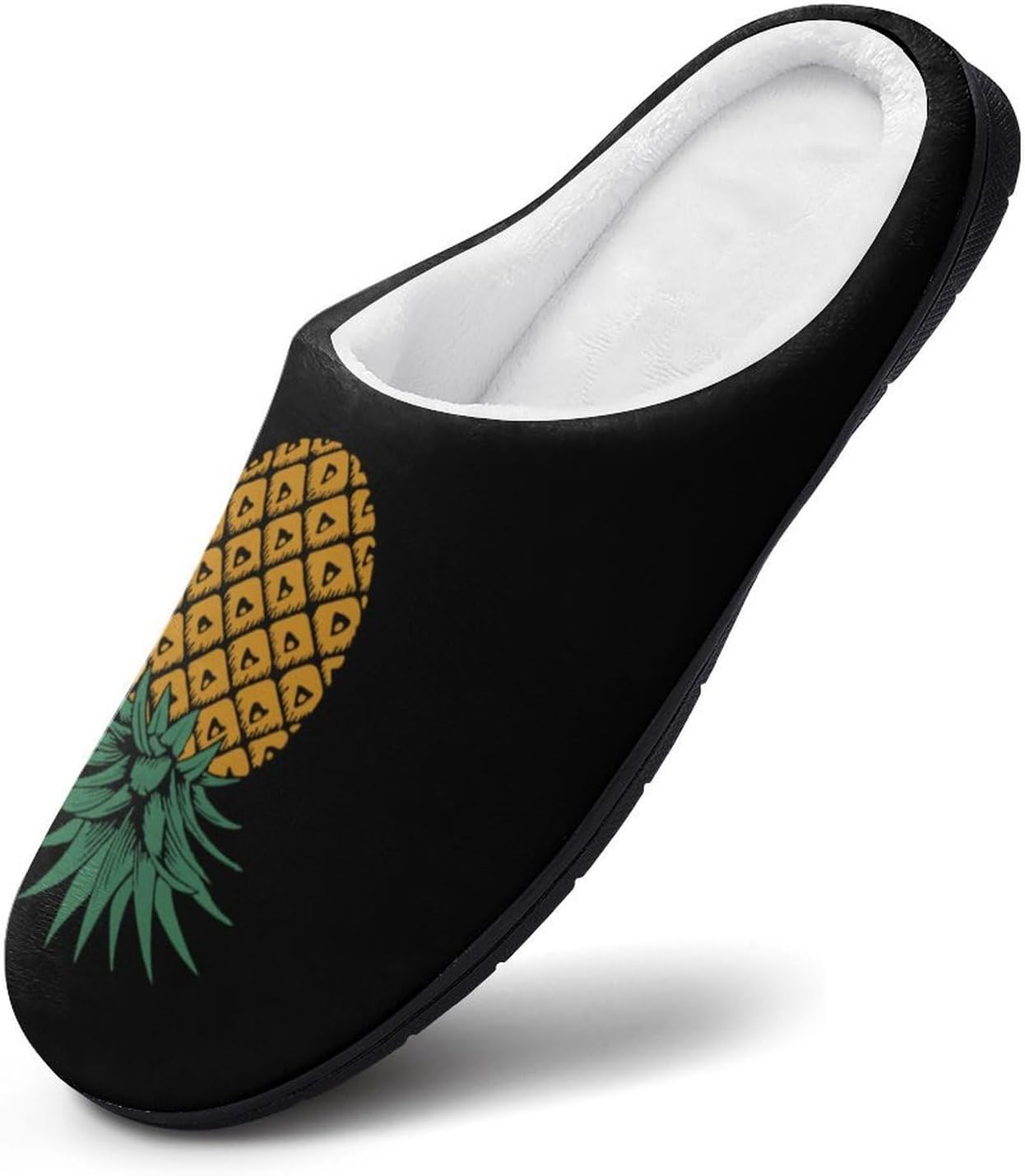 Down Pineapple Women's House Slippers Memory Foam Warm Shoes Spa Rubber Sole Indoor Outdoor