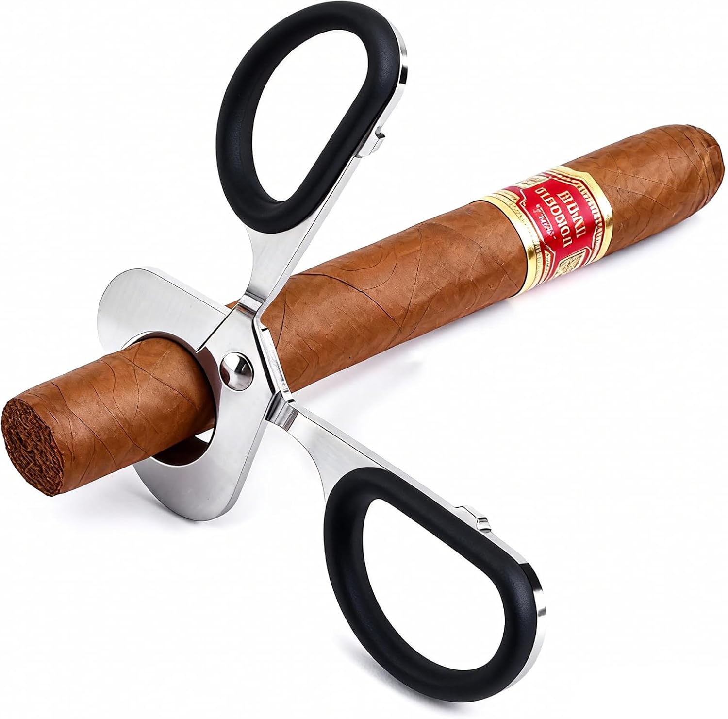 Cigar Cutter Cigar Cutters Scissors,Stainless Steel Cigar Cutter Guillotine-Type Double-Blade Straight-Cut Scissors for Cigar Trimming