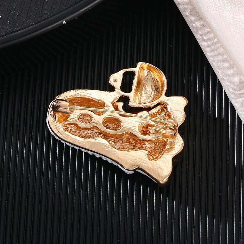 Image of Christmas Brooch Pins Crystal Christmas Tree Snowflake Jingle Bell Reindeer Enamel Brooches Holiday Party Gift for Women