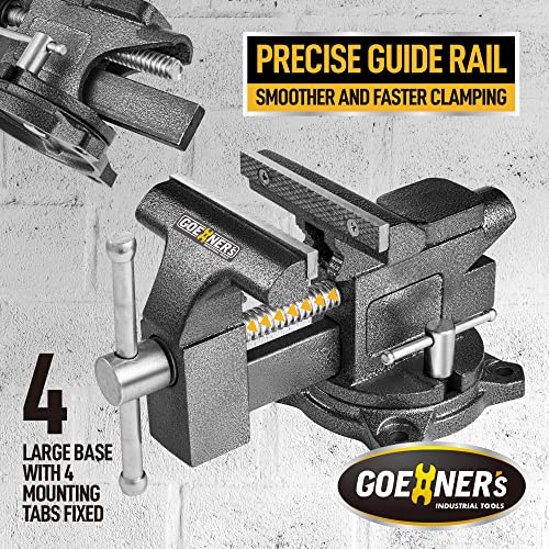 Bench Vise, 4-1/2" Vice For Workbench, Utility Combination Pipe Home Vise With Heavy Duty Forged Steel Construction, Swivel Base Table Vise For Woodworking, Home Workshop Use And Diy Jobs #TOP3