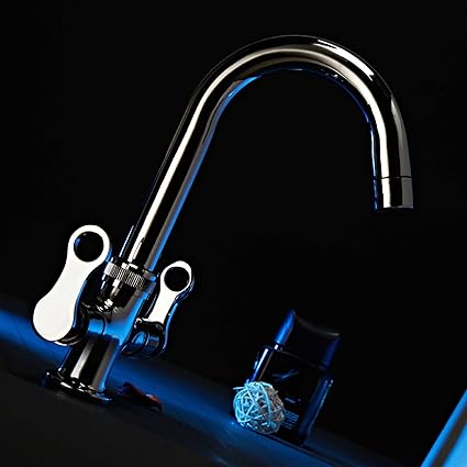 Coronet TER-1001 Brass Centre Hole Basin Mixer Bathroom Faucet (Chrome, Silver)