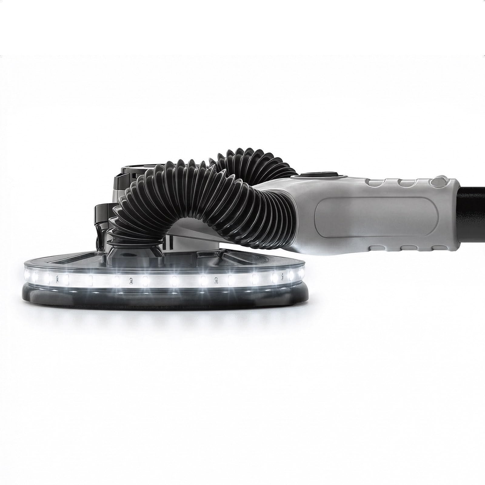 Werku WK403590, Lijadora Circular Rotorbital Paredes-Techos, Calidad Profesional, Potencia 400 W, Disco 225 mm, Órbita 5 mm, Sistema Luz LED Visión, Incluye Disco Lijado y Manguera
