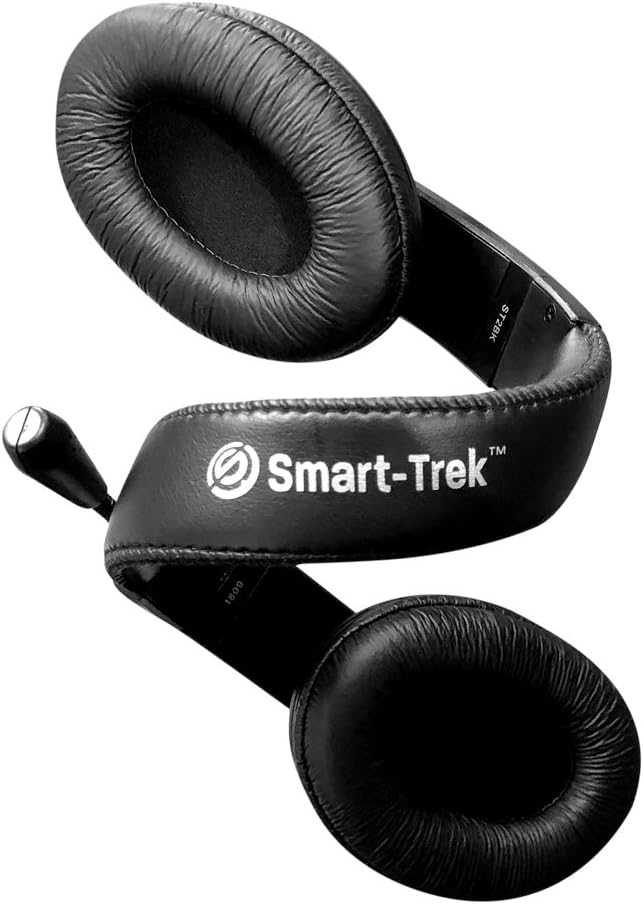 HamiltonBuhl Smart‑Trek Deluxe Over‑Ear Headset, Steel‑Reinforced Gooseneck Mic, in‑Line Volume Control, Leatherette Cushions (10, 3.5mm)