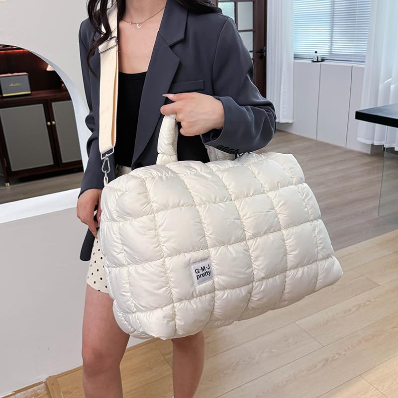 Puffer Shoulder Bag for Women – Quilted Top Handle Carryall Tote & Crossbody Handbag, Lightweight Fashion Purse for Daily Use4