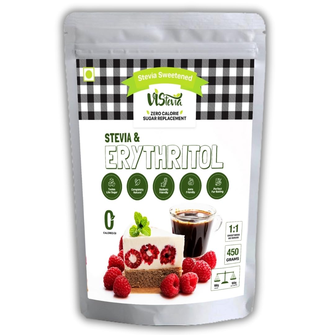 Vistevia Zero Calorie Stevia & Erythritol Powder (450gram) | 100% Natural | Sugar Replacement | Keto Friendly & Diabetic Friendly | Perfect For Baking (B0BX2YDH9Q) Amazon Price History, Amazon Price Tracker