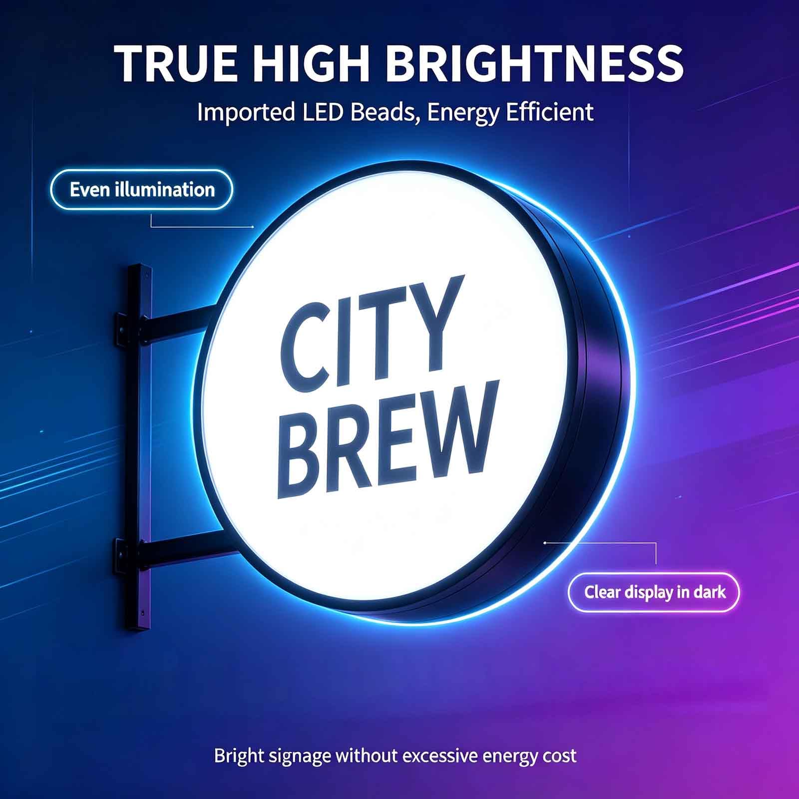 Dwustronny Podświetlany Kaseton Reklamowy LED 50cm