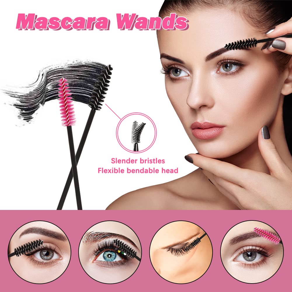 201 pezzi Kit di Applicatori Trucco Monouso, SHAIDOJIO, 50 Pennello per Ciglia Monouso, 50 Applicatori per Rossetti Monouso, 50 Pennello per Eyeliner, 50 Applicatore Ombretto, con Scatola