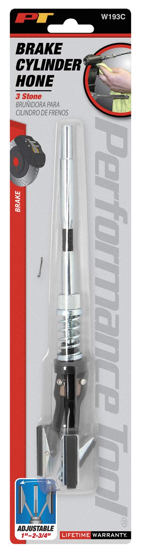 Performance Tool W193C Professional Brake Cylinder Hone 3/4-Inch to 2 3/4-Inch, Black/Silver