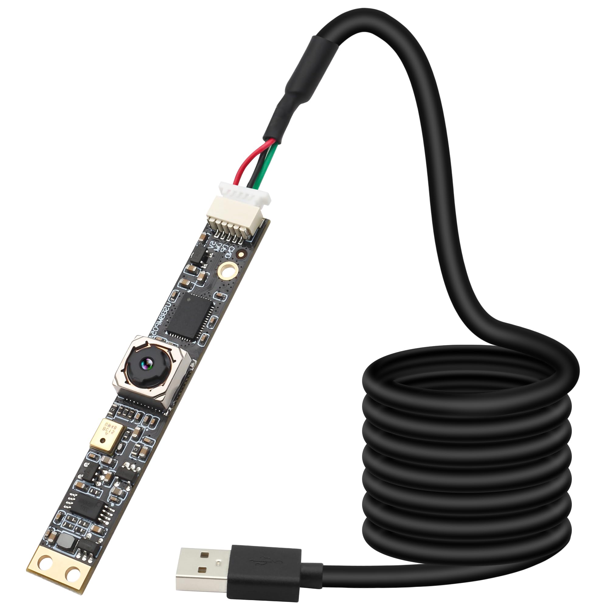 ELP Autofocus - Modulo fotocamera USB da 8 MP, fotocamera USB con microfono per computer 4K, scheda fotocamera USB, colore 2448P Lightburn, con obiettivo da 62 gradi, senza distorsione, per laptop