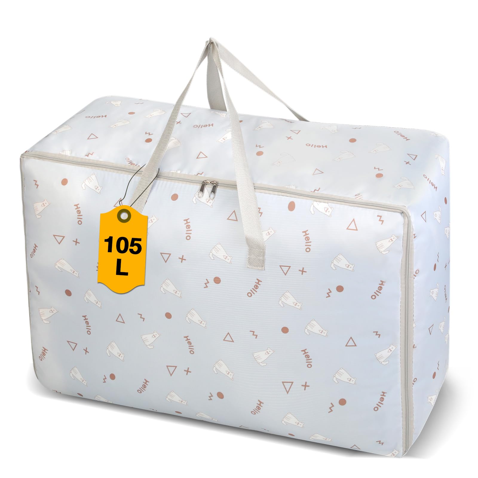 Romon Bolsas Almacenaje Ropa, 1 Pieza Bolsas de Mudanza 105L Guardar Ropa Cajas Almacenamiento Plegable Extra Grande con Cremalleras y Asas Resistentes, Bags de Lavandería para Guardar Ropa Embalar