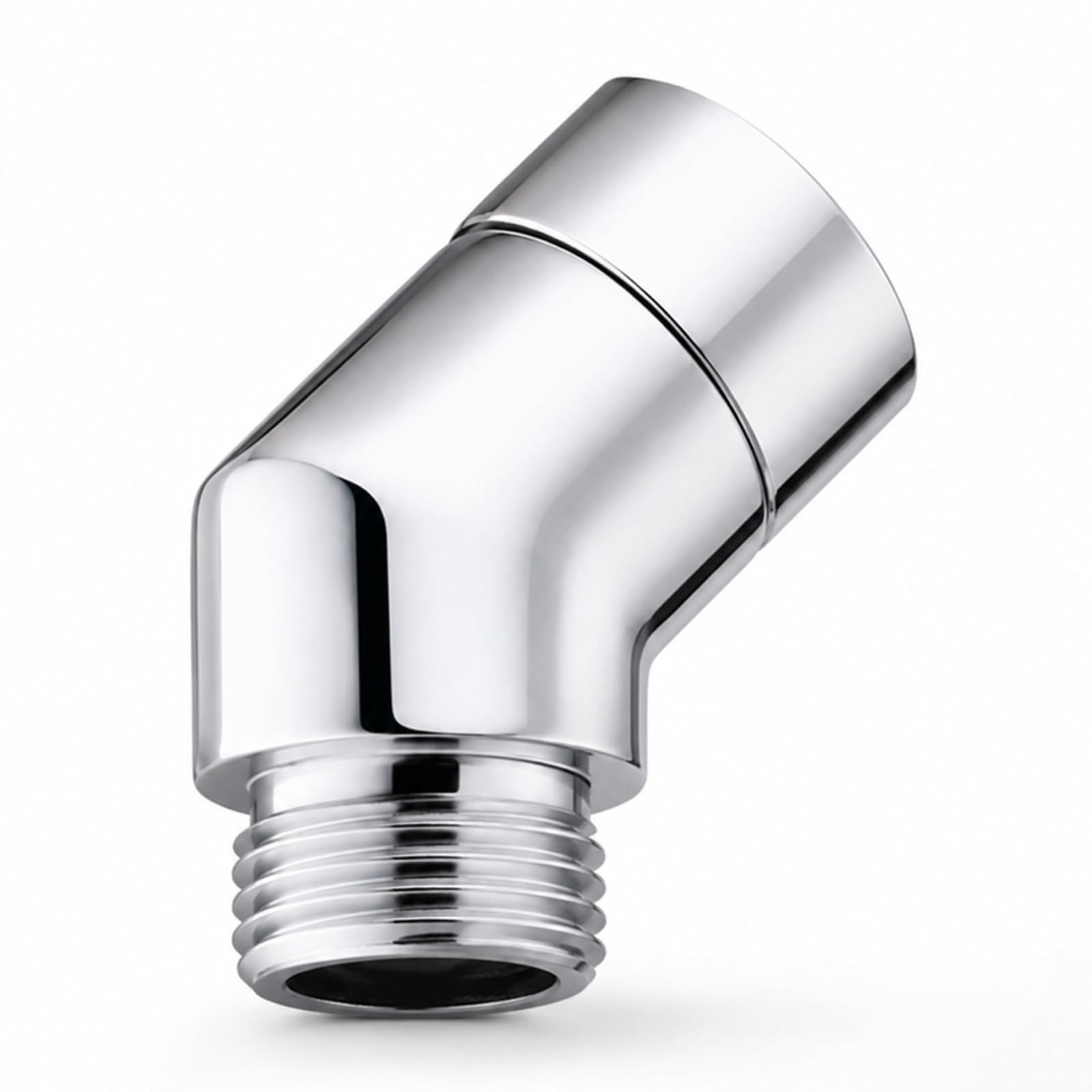 DCYQAIN 135 Degree Shower Head Extension Arm, G1/2" Universal Copper Shower Hose Connector, Rustproof Elbow Adapter for Wall Mounted Handheld Showerhead
