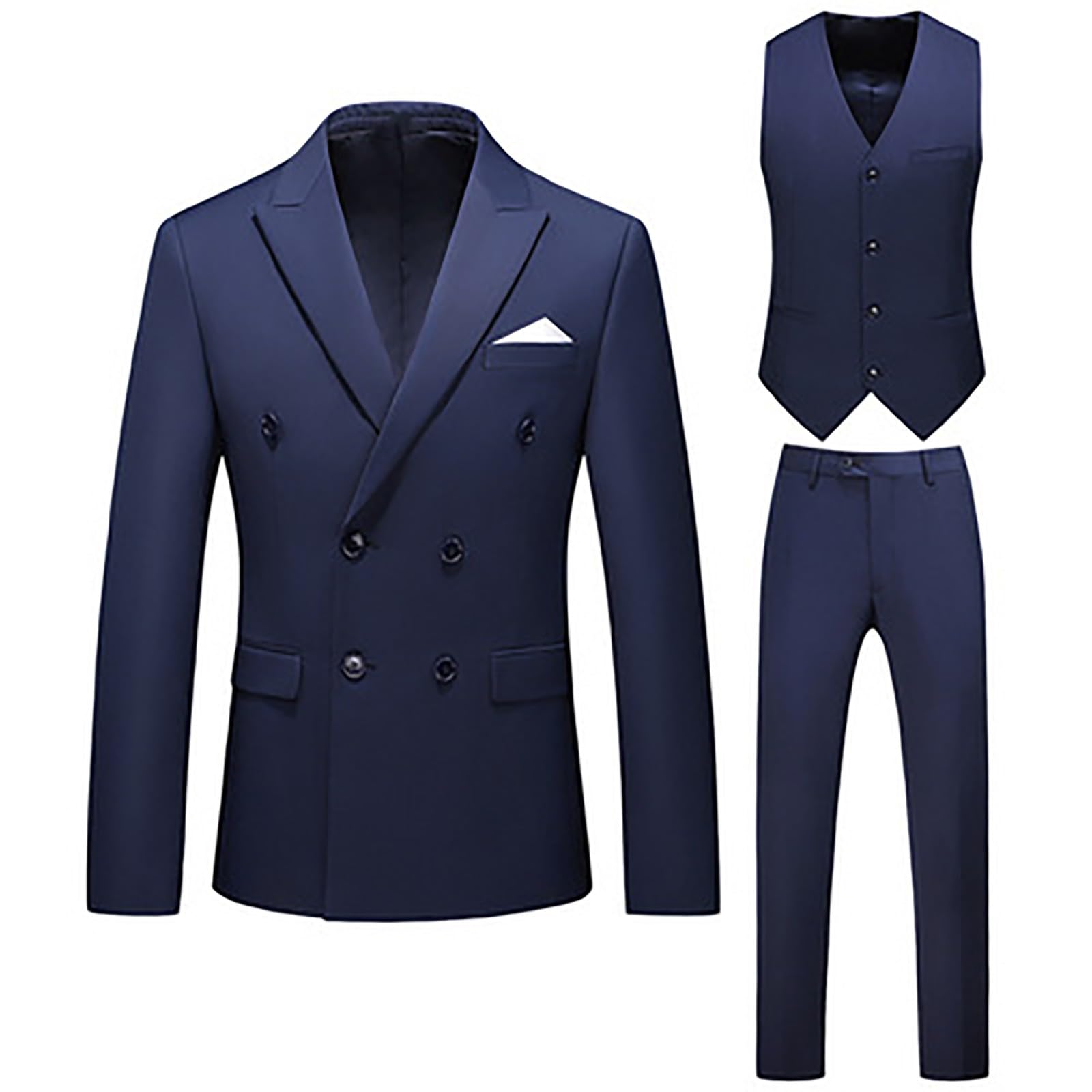 di Marca Cerimonia Nuziale da Uomo Slim Fit da Uomo, Abito Doppiopetto in Due Pezzi Superiore e Inferiore Passeggio