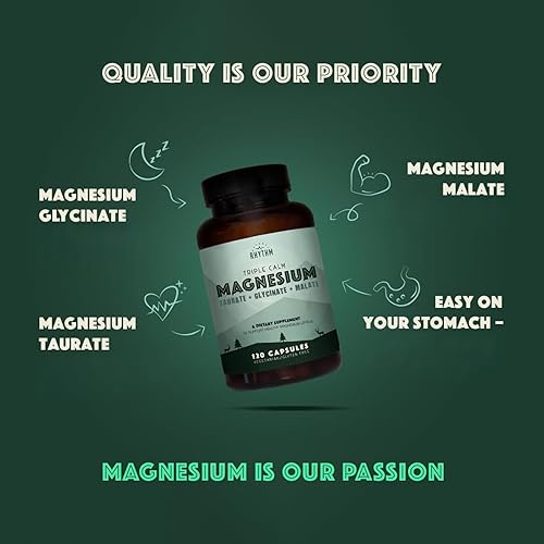 Miniatura 5 de Triple Calm Magnesio  Mag. taurate, glycinate, y Malate para el socorro óptimo Relajación, el estrés y la Ansiedad, y mejorar Dormir. 120 cápsulas,
