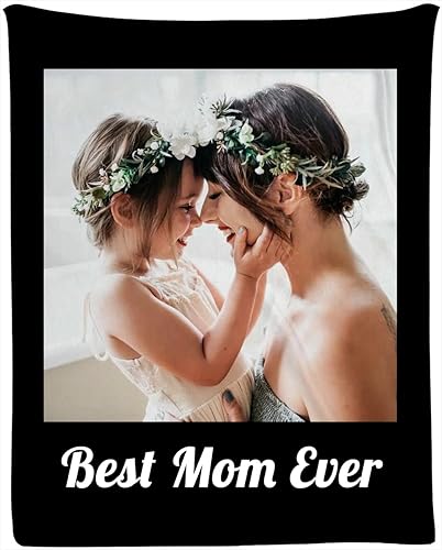 Manta personalizada para mamá, regalos de cumpleaños para mamá de hija e hijo con imágenes, collage de fotos personalizado para madre, regalos de