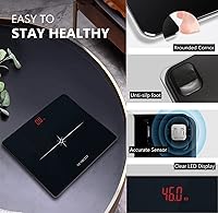 Vista 3 de NUTRI FIT Báscula digital para peso corporal, báscula de precisión para baño, tecnología Step-On de alta capacidad, 330 libras, pantalla LED