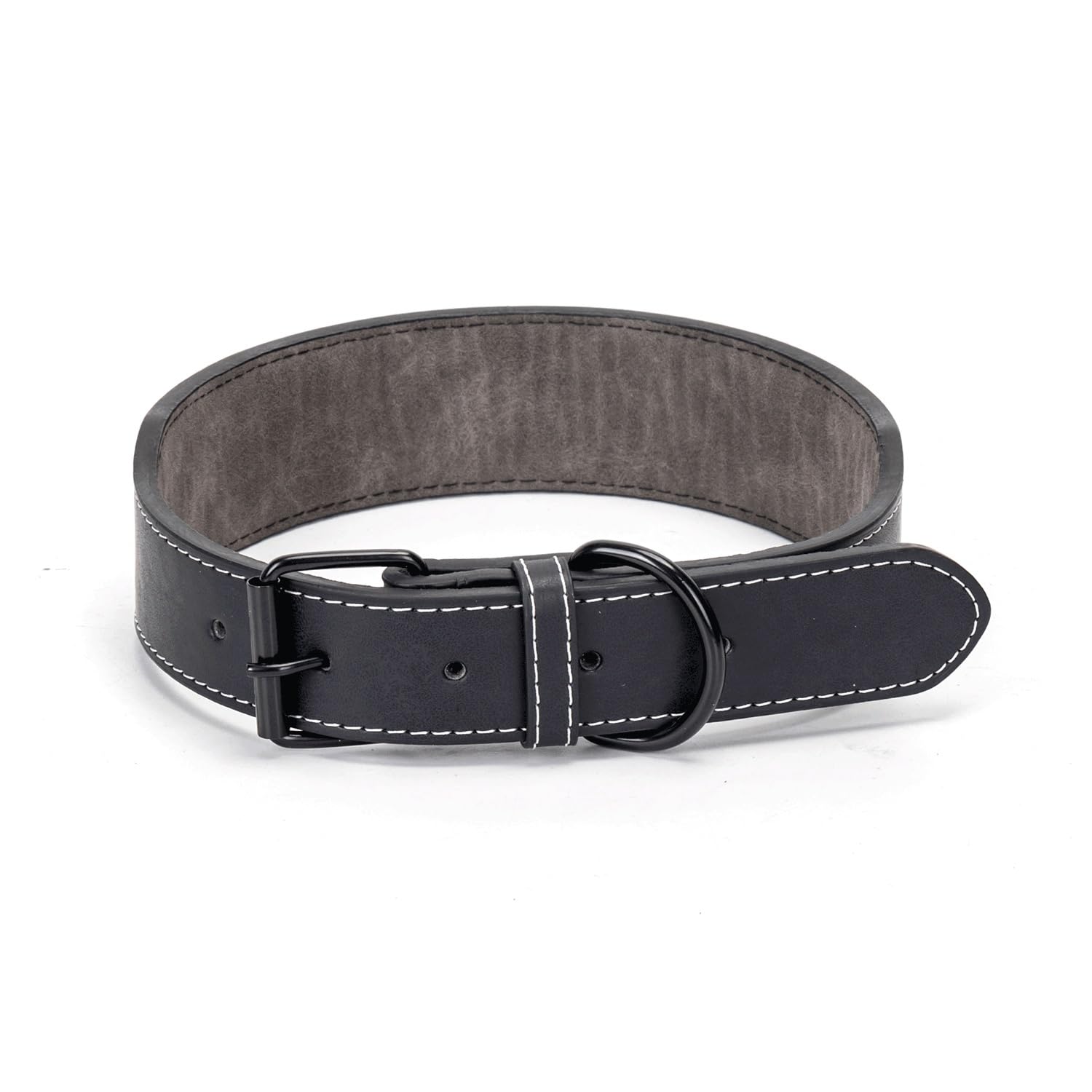 Durable PU Dog Collar, Adjustable and Lightweight; Ideal for Walks, Training and Outdoor Safety.