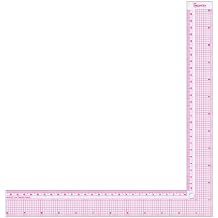 KEARING 12" Plastic L-Square Ruler - Clear Sewing Ruler for Pattern Making | Clear L-shaped right angle ruler for dressmaking and fashion design. Non-rub sandwich line scale for sewing patterns.
