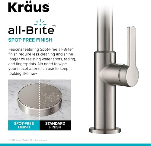 Miniatura 144 de Kraus KPF-2820MB OLETTO SOLA MANEJO DE COCINA DE COCINA DOWN DOWING, 17 PULGADA, NEGRO MATE Mate negro,Negro / acero inoxidable negro sin