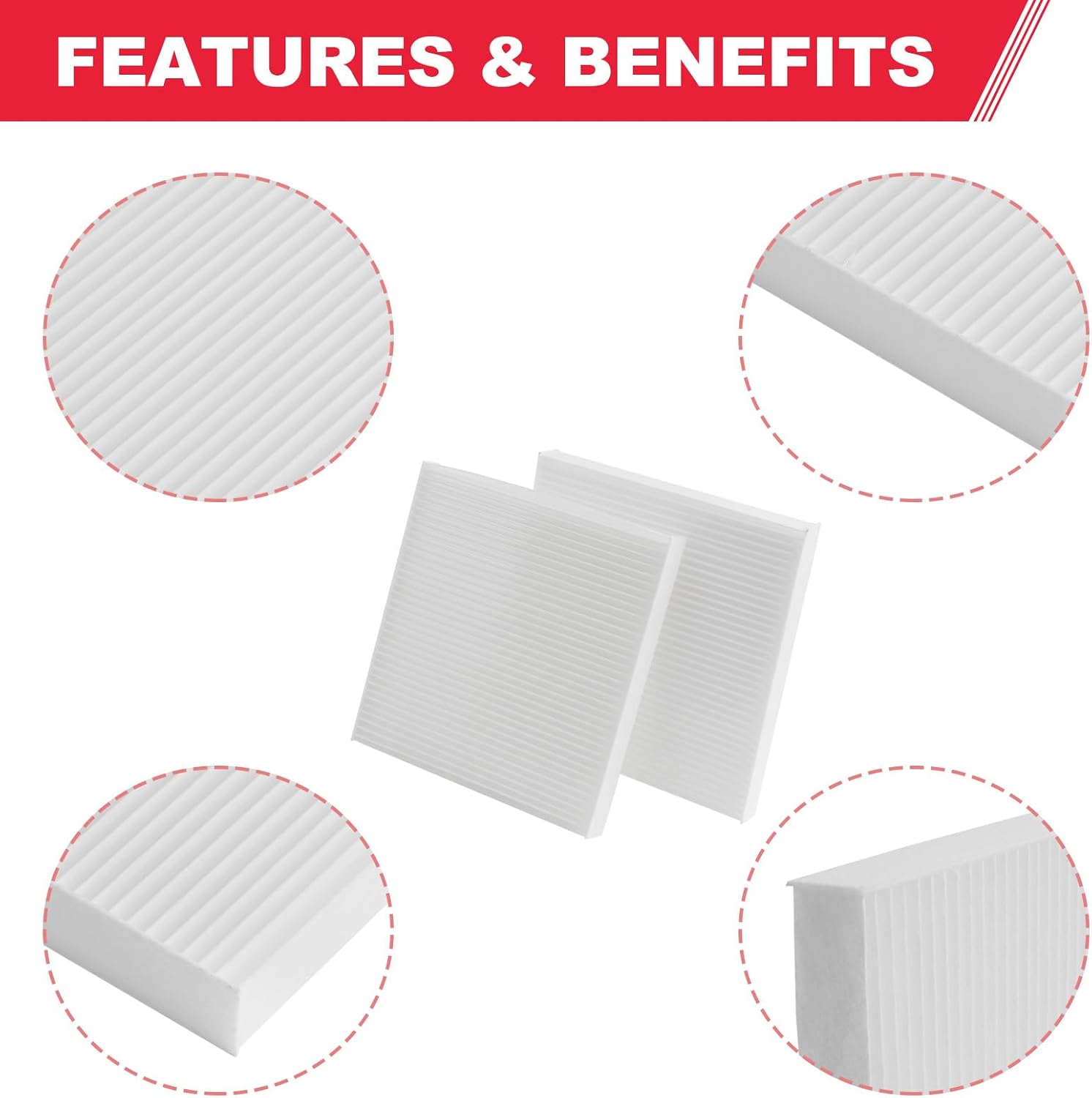 Cabin Air Filter Fit for Freightliner M2 M2 106 112 108SD 114SD 122SD Trucks Replaces# 36000006 AF26427 PA5359 49082 P614547 PA10188 (2Pcs)
