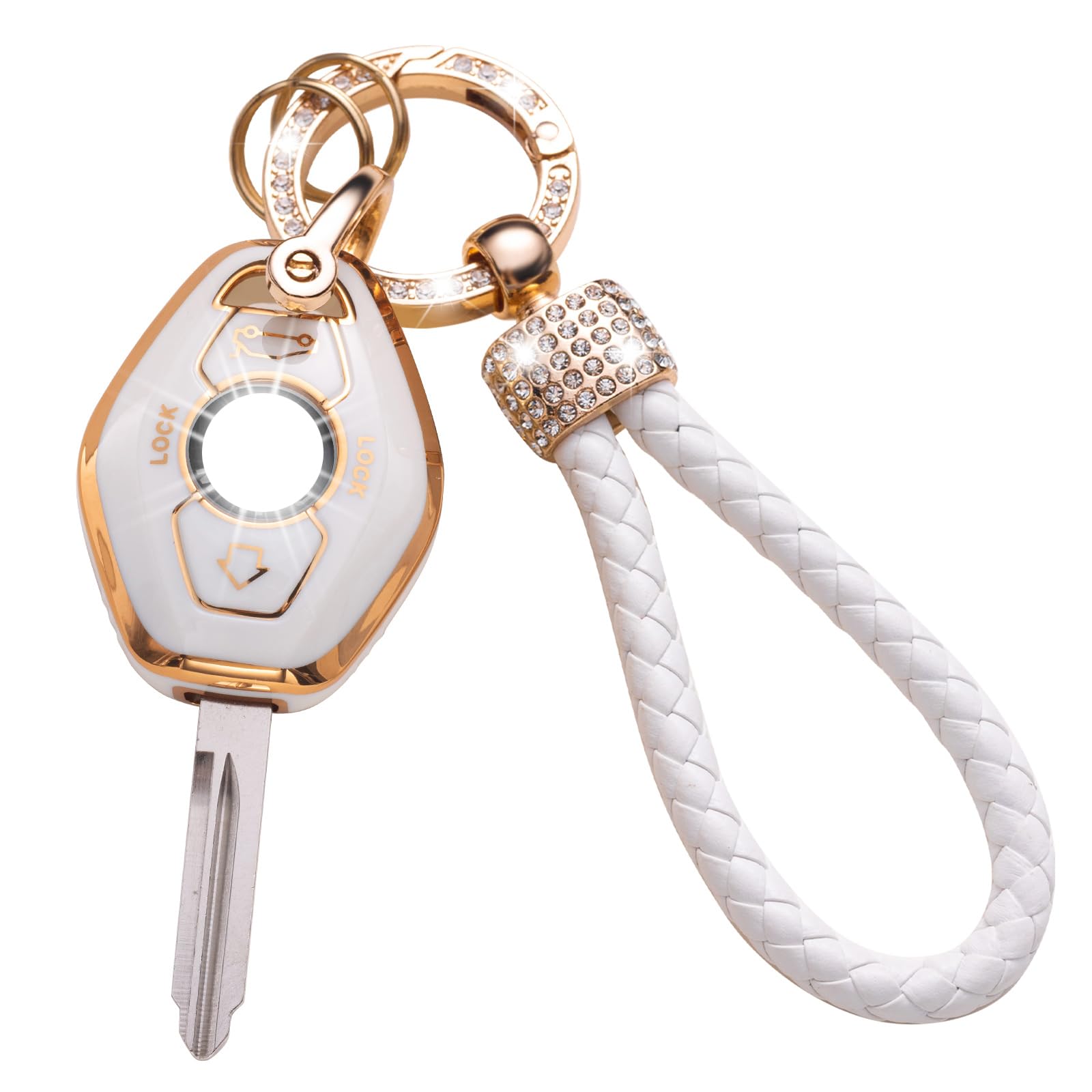 Gematay for BMW Key Fob Cover, Key Case Shell Compatible with BMW 3 5 7 Series M3 M5 M6 X3 X5 Z3 Z4 Z8 LX8FZV Smart Key Protector