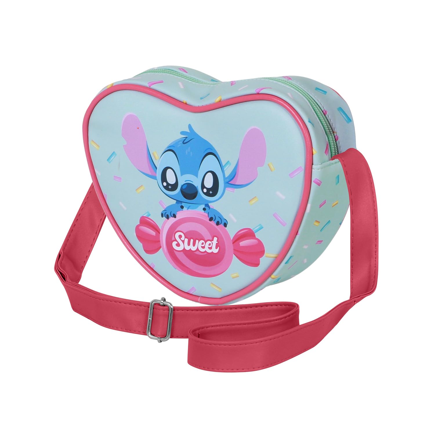 Disney Lilo and Stitch Candy-Casual Heart Shoulder Bag, Blue, 21 x 15.5 cm