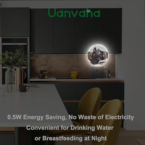 Miniatura 6 de Luces nocturnas de tren enchufables a la pared, carga antigua, tren de vapor, paisaje rural, luz nocturna, sensor de atardecer a amanecer, lámpara