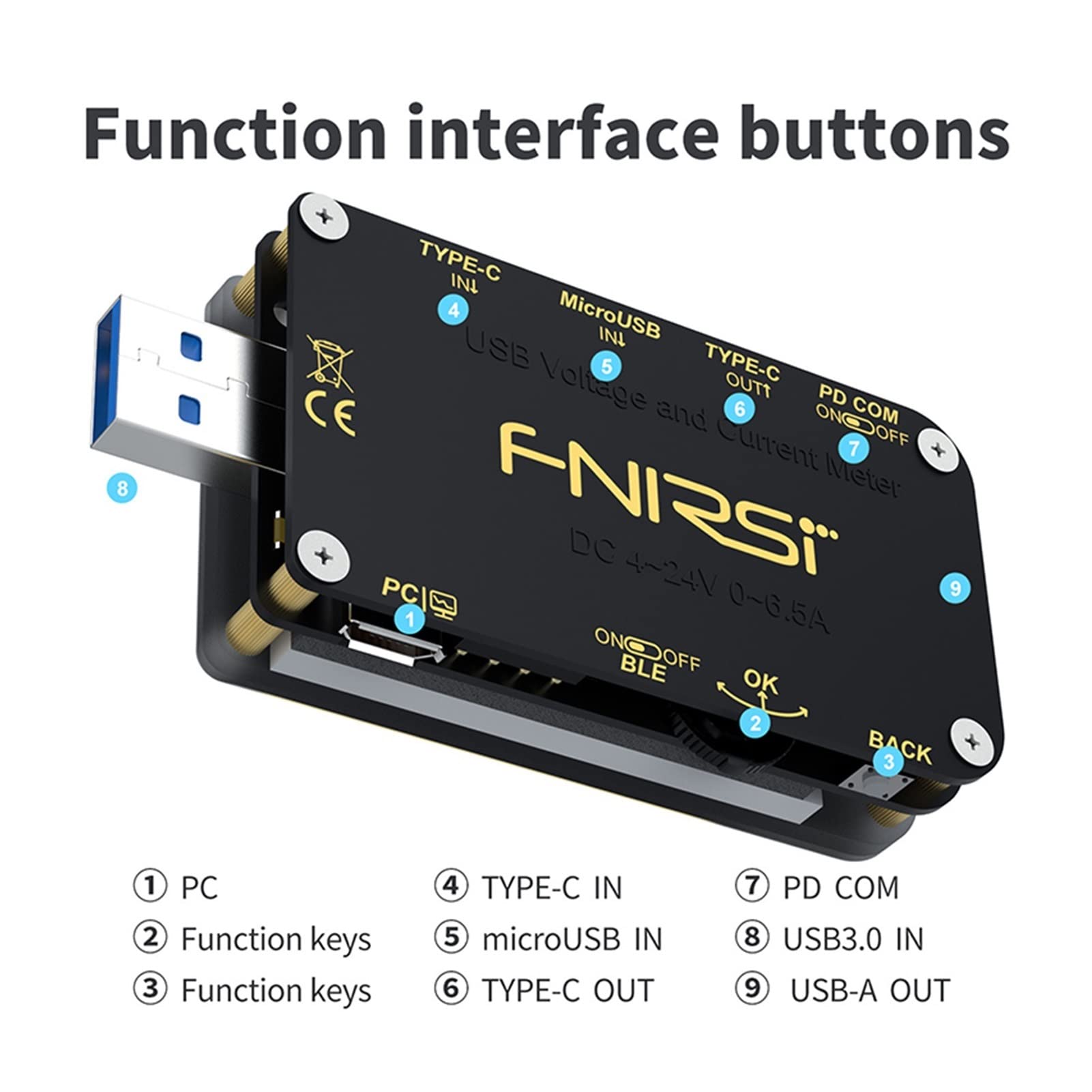 USB Tester-Voltmeter-Amperometerstrom-Voltmeter Qc4 + pd3.0 2.0 pps Fast Charging Protocol-Kapazitätstest(Without Bluetooth)