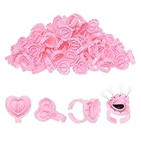 Vista 1 de 300 anillos de pegamento para suministros de extensión de pestañas, taza de pegamento para pestañas de volumen, anillos de pestañas de extensión