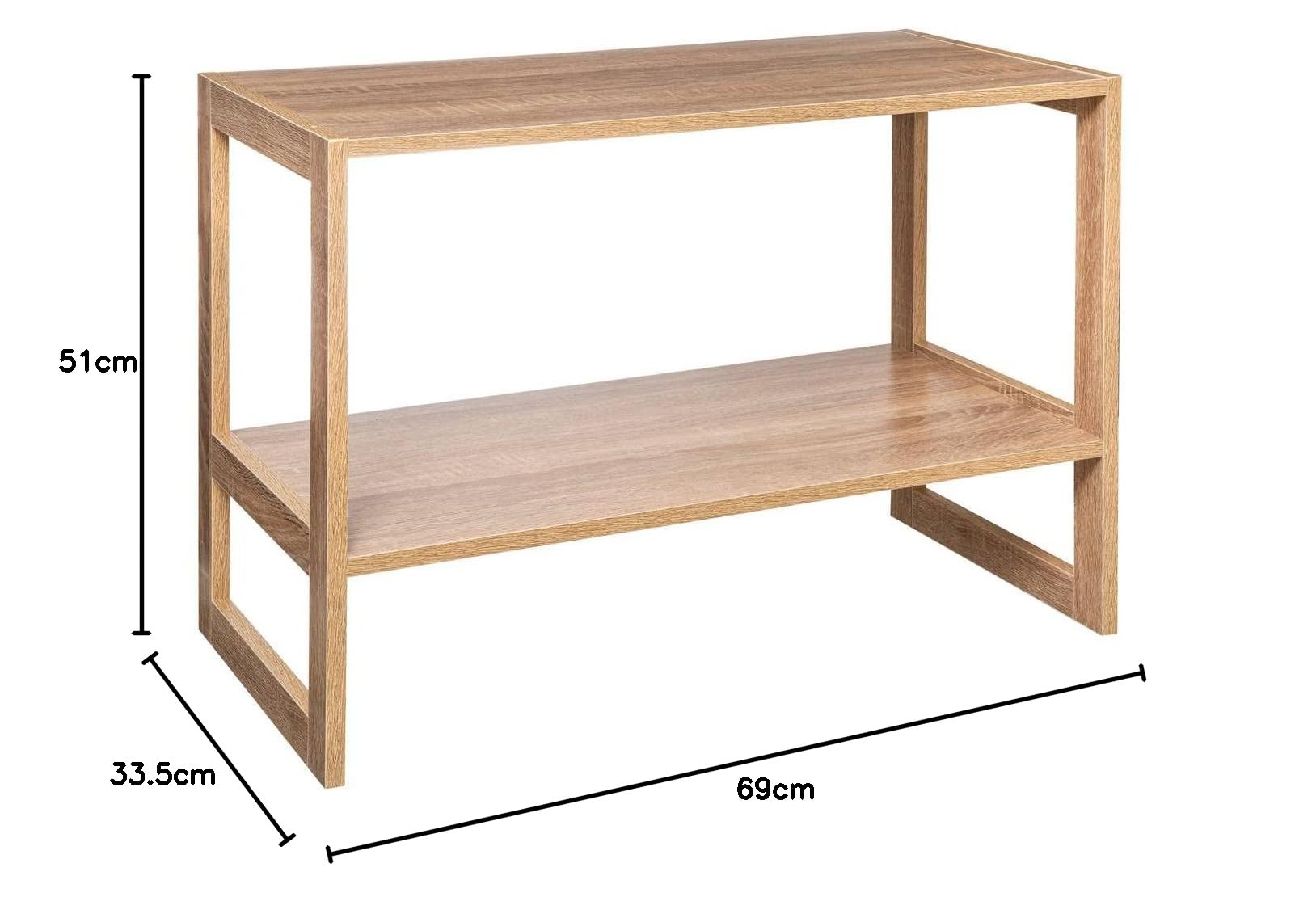 5 five simply smart 5five - Étagère Empilable Mix N Modul Effet Bois Naturel, 2 Niveaux, 69 x 33,5 x 51 cm - pour Salon, Chambre, Bureau