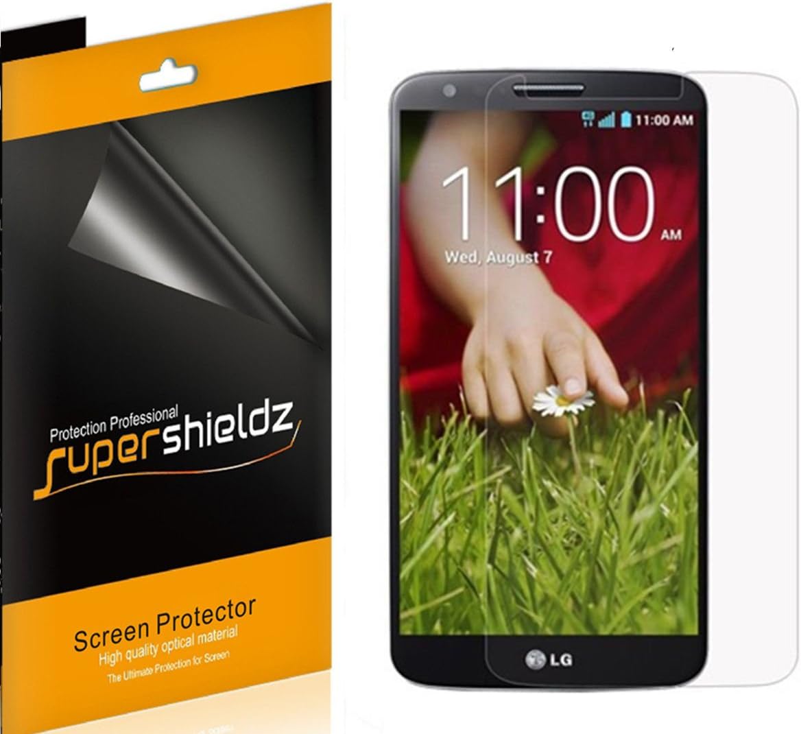 (6 Pack) Supershieldz Designed for LG G2 Screen Protector, High Definition Clear Shield (PET)