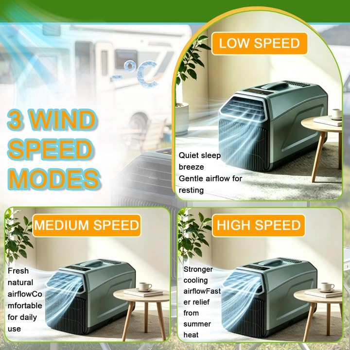 Condizionatore portatile 5000 BTU, Sistema di Raffreddamento Tenda Off-grid Doppio Tubo, Clim Mobile per furgone, Camping-Car, Gazebo, Chalet, Outdoor Gear