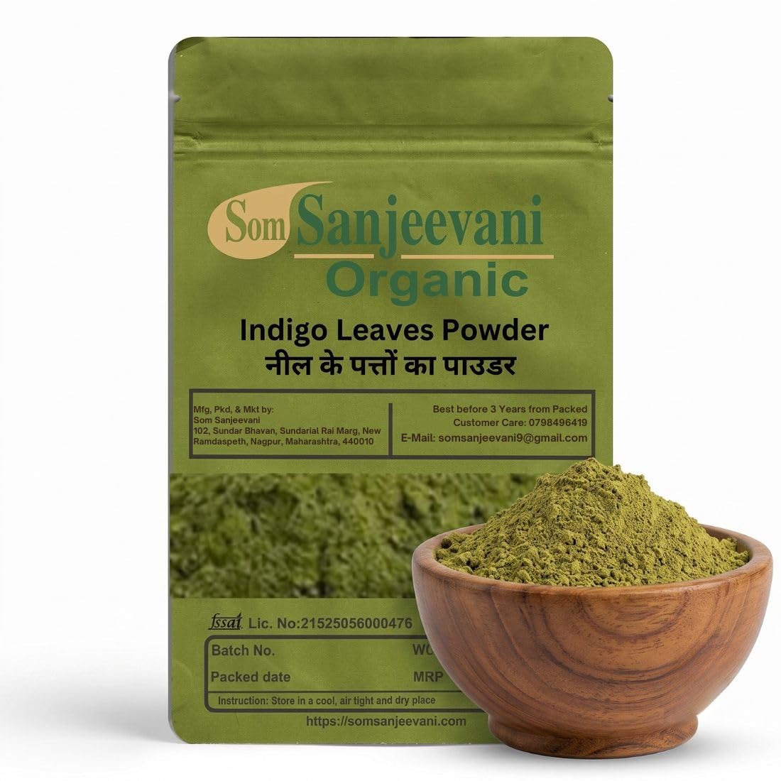Som Sanjeevani Indigo Leaves Powder|200g|Natural|Ayurvedic|इंडिगो पत्तियां पाउडर|असली|With 50g Multani Mitti Powder-image-34